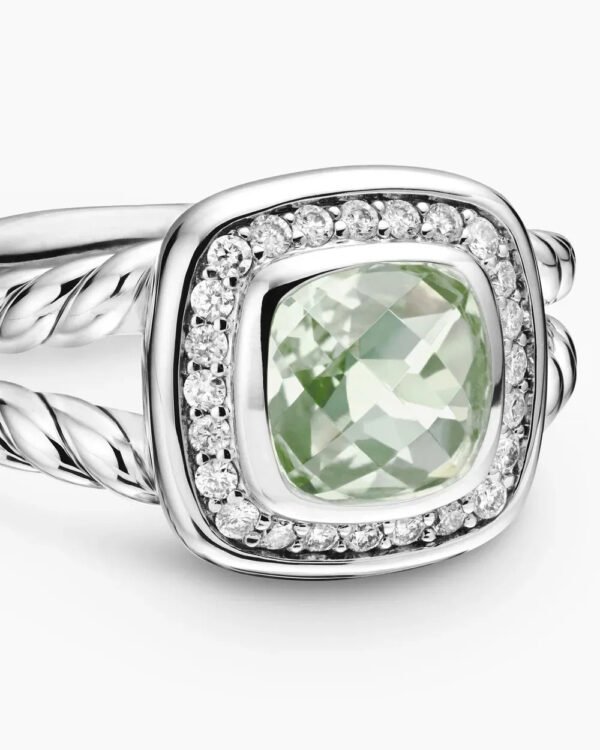 D41820A5-D8C0-41AE-C900-A8DB8A1B4B3D.jpg Petite Albion® Ring Sterling Silver with Prasiolite and Diamonds - 6