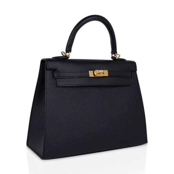 D41E515A-6026-3F5E-31AF-6F043DF42505.jpg Kelly Sellier 25 Bag Black Epsom Gold Hardware New
