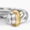 Petite Cable Ring Sterling Silver with 14K Yellow Gold - 6