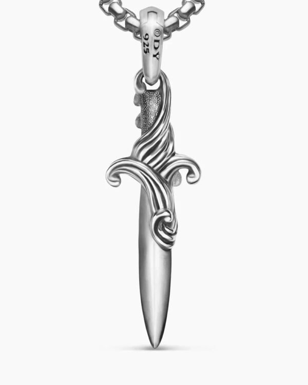 D4882F93-3D88-F748-72AA-C54797314672.jpg Waves Dagger Amulet Sterling Silver with Black Diamonds