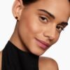 Chatelaine&reg; Heart Stud Earrings 18K Yellow Gold with Garnet, 8mm