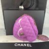 Chanel Heart Zipped Arm Coin Purse 22S Purple/Black Ap2786 - black