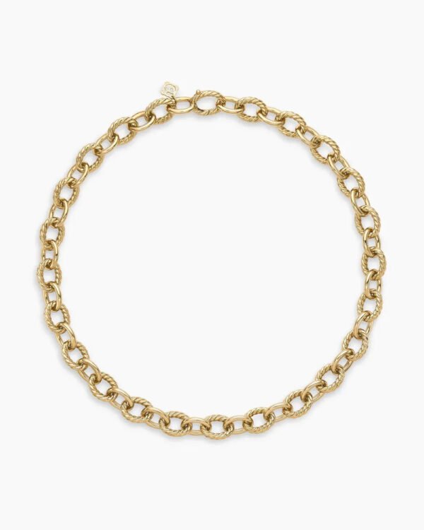 Oval Link Chain Necklace 18K Yellow Gold, 16mm