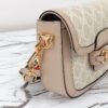 Gucci Horsebit 1955 Canvas Mini Shoulder Bag White Beige