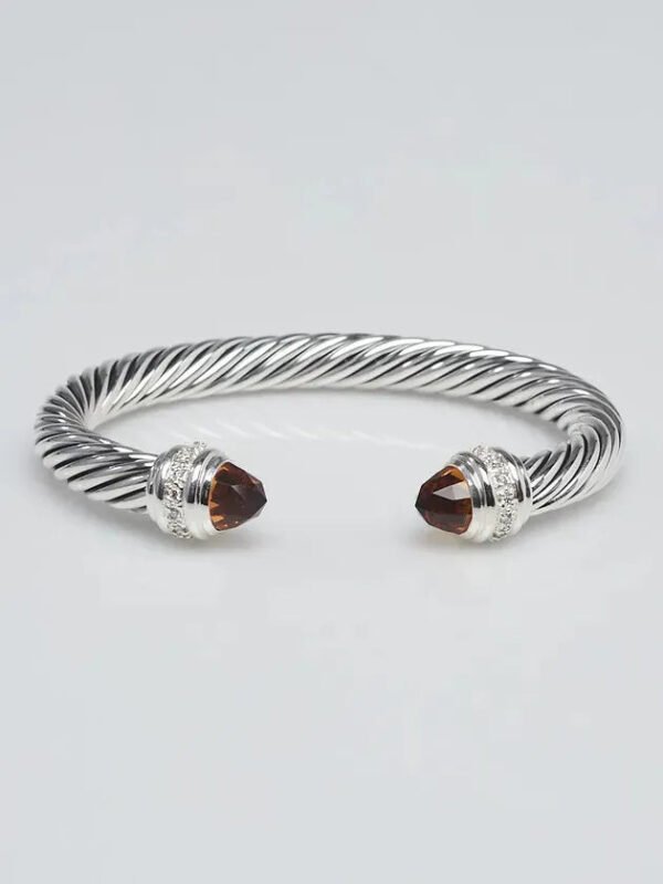 D5B3B7A7-45F3-B450-739B-C92A6F69004A.jpg Classic Cable Bracelet Sterling Silver and Citrine with Diamonds, 7mm