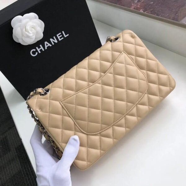 D6531E83-1370-81D6-6F94-D82F0274B22B.jpg Chanel Classic Handbag Silver Hardware BeigeFor Women, Women’s Bags, Shoulder And Crossbody Bags 10.2in/26cm A01112