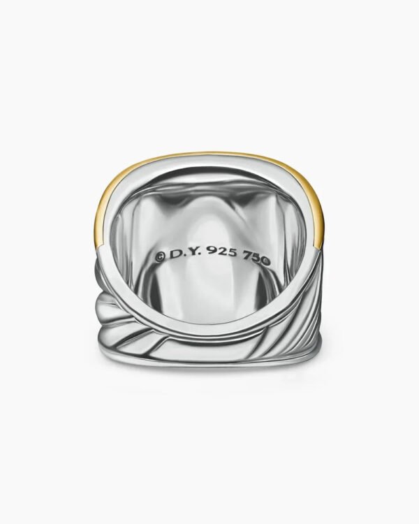 D683F166-EF2B-16F7-2A8E-F14F81512736.jpg Sculpted Cable Saddle Ring Sterling Silver with 18K Yellow Gold - 6