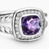 Petite Albion&reg; Ring Sterling Silver with Amethyst and Diamonds - 6