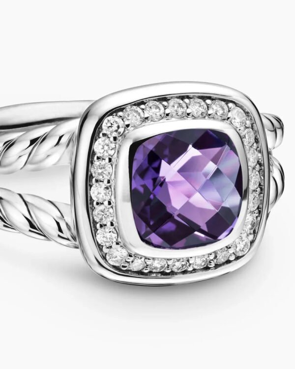 Petite Albion&reg; Ring Sterling Silver with Amethyst and Diamonds - 6