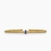 Classic Cablespira&reg; Station Bracelet 18K Yellow Gold with Pav&eacute; Blue Sapphires, 3mm