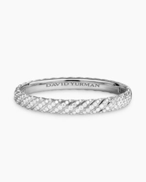 D72FC6D6-19F9-E37B-2BB8-DF6989164E29.jpg Sculpted Cable Bangle Bracelet 18K White Gold with Diamonds, 6.2mm