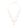 Idylle Blossom Charms Necklace, 3 Golds And Diamonds