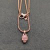 Skull Amulet Full Pav&eacute; Purple Sapphires and 18K Rose Gold, 14mm