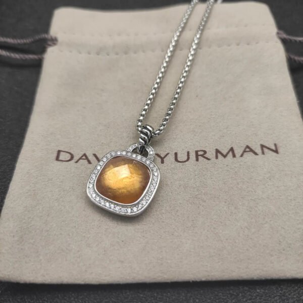 Albion&reg; Pendant Sterling Silver with Citrine and Diamonds, 14mm