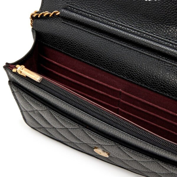 DB2AC303-9566-6B0F-C8F2-CD8BEB340204.jpg Black Caviar Wallet on Chain with Gold Hardware, 2023