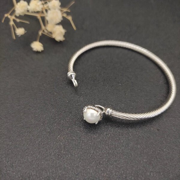 Petite Chatelaine&reg; Bracelet Sterling Silver with Pearl, 3mm - 17 CM