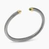 DD241C6A-4297-9707-95C7-EB2A94C3B138.jpg Classic Cable Bracelet Sterling Silver with 14K Yellow Gold and Peridot, 5mm