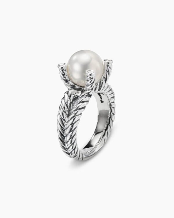 DD4F3574-D5BE-775C-4CFD-602B20EDFEB8.jpg Cable Collectibles® Pearl Ring Sterling Silver with Pearl and Diamonds, 11mm