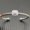 David Yurman  Sterling Silver Diamond 4mm Noblesse Cable Bracelet
