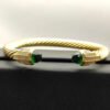 7mm Cable Bracelet with Peridot & Diamond Accents
