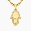 Hamsa Amulet 18K Yellow Gold with Pav&eacute; Diamonds and Blue Sapphire, 24.6mm
