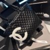 CHANEL Calfskin Quilted Large Cambon Tote Black White
