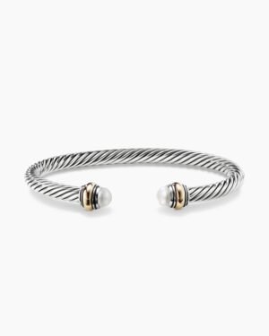 DE98E533-0F0D-FE6F-6D15-2AC72B206A4D.jpg Classic Cable Bracelet Sterling Silver with 14K Yellow Gold and Pearls, 5mm