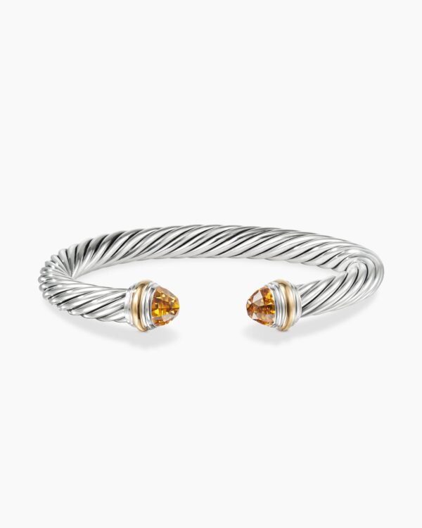 DEAD360C-6D19-691F-09C5-9CFAEA4E5C6D.jpg Classic Cable Bracelet Sterling Silver with 14K Yellow Gold and Citrine, 7mm