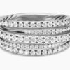 Pav&eacute; Crossover Ring 18K White Gold with Diamonds - 6