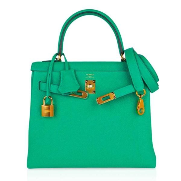 DF8689AD-1BFF-BF57-F876-AA89F554E926.jpg Kelly Retourne 25 Bag Menthe Togo Gold Hardware New w/Box