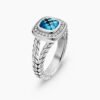 Petite Albion&reg; Ring Sterling Silver with Blue Topaz and Diamonds - 6