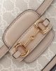 Gucci Horsebit 1955 Canvas Mini Shoulder Bag White Beige