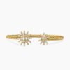 Starburst Cable Bracelet 18K Yellow Gold with Diamonds, 3.5mm, 4mm
