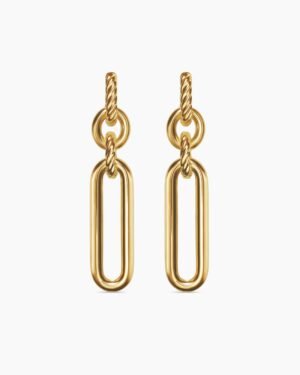 Lexington Double Link Drop Earrings 18K Yellow Gold, 53mm
