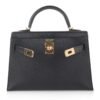 Kelly 20 Mini Kelly II Sellier Bag Black Chevre Gold Hardware Limited Edition