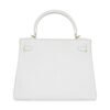 E4E48792-7D93-8A34-F868-D7A2F7F3F59A.jpg Kelly 28 Retourne Bag White Clemence Leather with Gold Hardware