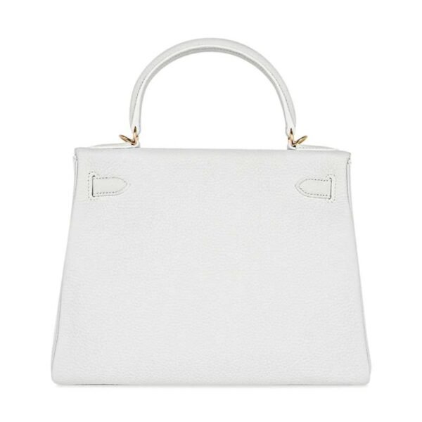 E4E48792-7D93-8A34-F868-D7A2F7F3F59A.jpg Kelly 28 Retourne Bag White Clemence Leather with Gold Hardware