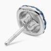 Cushion Stud Earrings 18K White Gold with Pav&eacute; Sapphires, 8mm