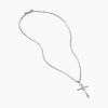 E5001885-567E-051D-F208-33DBE4CEEC74.jpg Crossover Cross Necklace Sterling Silver with Diamonds, 35.6mm