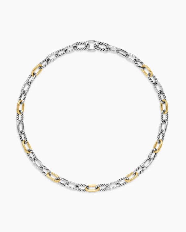 E5A6EB17-E389-B23C-C7C9-96FA83215FA4.jpg DY Madison® Chain Necklace Sterling Silver with 18K Yellow Gold, 8.5mm