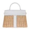 Kelly 35 Picnic Bag White Swift Leather / Osier (Wicker) Limited Edition