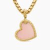 DY Elements&reg; Heart Amulet 18K Yellow Gold with Pink Opal and Diamonds