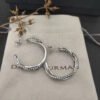 Crossover Hoop Earrings Sterling Silver with 18K Yellow Gold 33.7mm - Gold