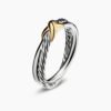 Petite X Ring Sterling Silver with 18K Yellow Gold - 6