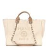 Canvas Pearl Large Deauville Tote Ecru Beige