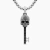 E7E05780-E147-1730-38D5-E3224A779C70.jpg Memento Mori Skull Key Amulet Sterling Silver with Black Diamonds,