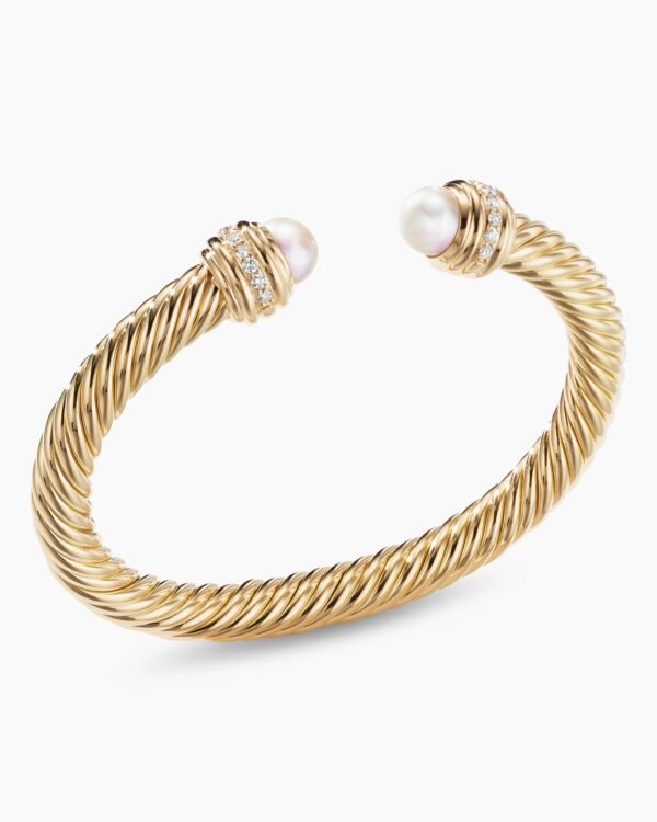 E7FE5F85-A3D3-6D04-2CCF-578369537E15.jpg Classic Cablespira Bracelet 18K Yellow Gold with Pearls and Diamonds, 7mm