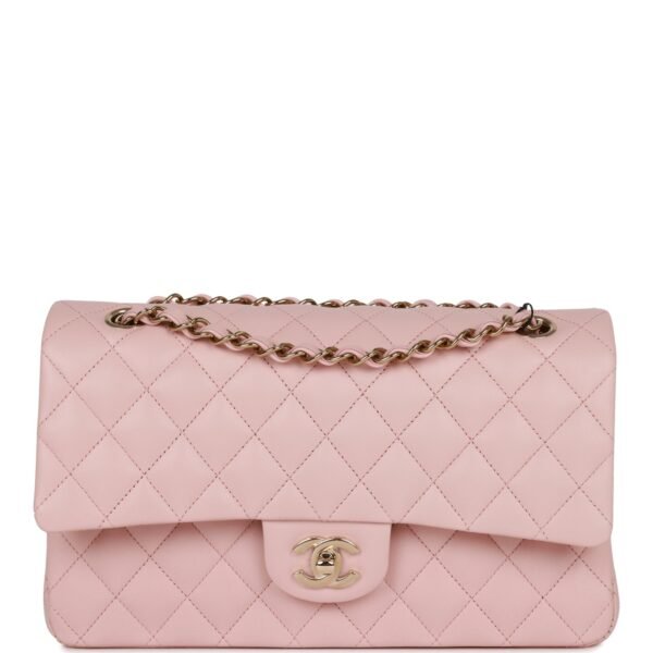 Medium Classic Double Flap Bag Light Pink Caviar Light Gold Hardware
