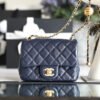Chanel Mini Flap Bag With CC Ball On Strap Navy Blue For Women, Women&rsquo;s Handbags, Shoulder And Crossbody Bags 6.7in/17cm AS1786