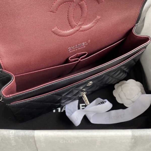 Chanel Classic Handbag Lambskin & Silver Metal A01112